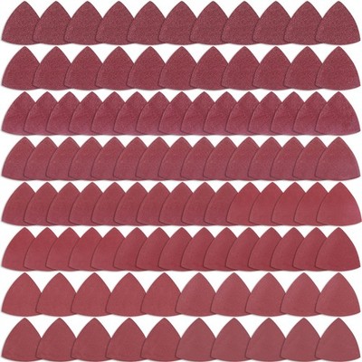 100 Pieces Triangle Sanding Pads Triangular Sandpaper Sanding Sheets Fit for ...