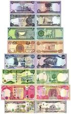 Juego de 8 dinares Irak 50-50000, 2003-2021, P-90-103, UNC