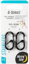 Nite Ize 2-Pack G-Series Dual Chamber S.S. Carabiner 1 - Black