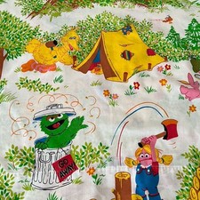 Vtg Marlborough Sesame Street Twin Flat Sheet...