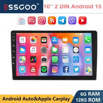 Android15 6+128G Car Stereo Radio Head Unit GPS Carplay MP5 Player 4G QLED DSP