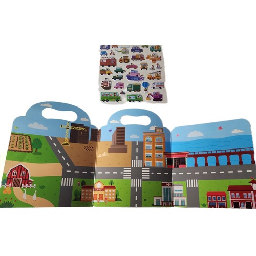 Vehicles Sticker Book - 30 Reusable Stickers & Fold-Out Play Mat - Picture 4 of 7