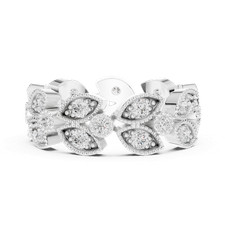 Statement Anello Eternità Nava Infinity Taglio Tondo 30Ct Diamante Argento 92...