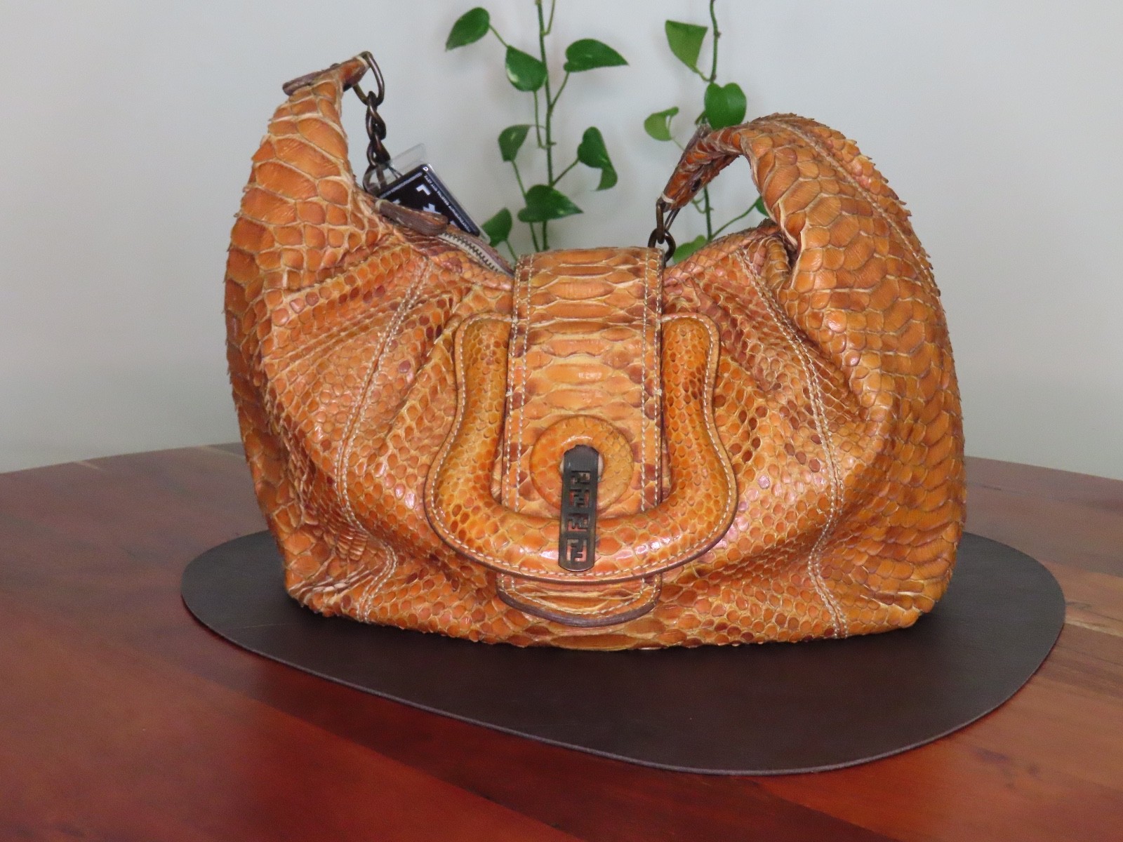 Tan Fendi Python Medium Shoulder Bag - image 2