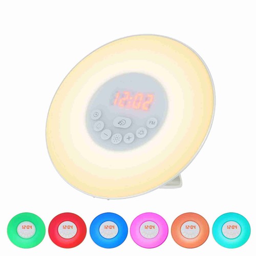 Wake Up Light Alarm Clock Sunrise/Sunset Simulation Digital Clock With FM R - Picture 4 of 12