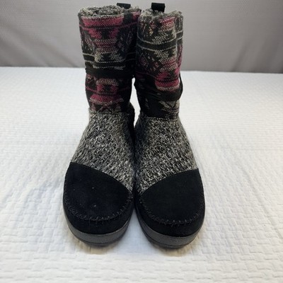 Women's TOMS Nepal Blanket Boots Suede Size 8 Pull On Faux Fur Lining