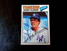 Sandy Alomar Sr.  Autographed 1977 Topps Baseball NY Yankees Card #54 '70s Auto