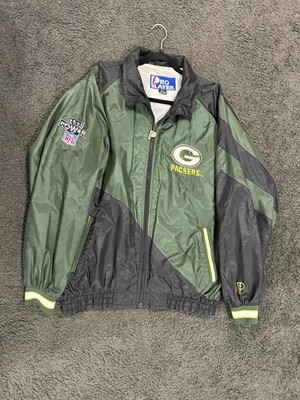 Pro Player Feel The Power VTG Green Bay Packers Full Zip Windbreaker Jacket L