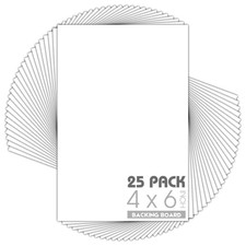 Mat Board Center, Pack of 25 White Backing Boards, 4-Ply Thickness 4x6