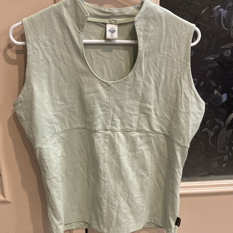 Phang Women's XL Green Solid Sleeveless Scoop Neck Pullover Tank Top