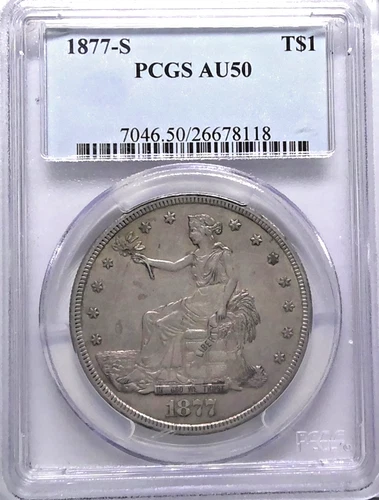 1877  S  Trade Dollar T$1  PCGS AU50