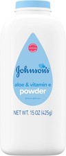 Johnson's Baby Powder with Naturally Derived Cornstarch, Aloe  Vitamin E for De