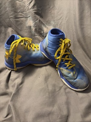 Under Armour Curry SC Basketball Shoes Blue Yellow Mens 5.5 Womens 7 
