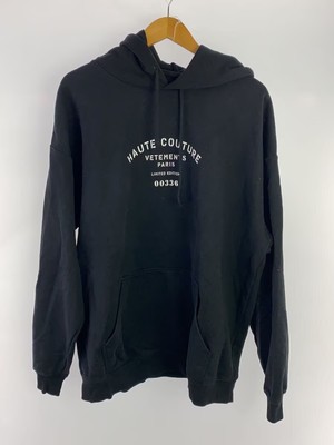 VETEMENTS Couture Logo Popover Hoodie Kapuzenpullover Gr.XS Baumwolle schwarz