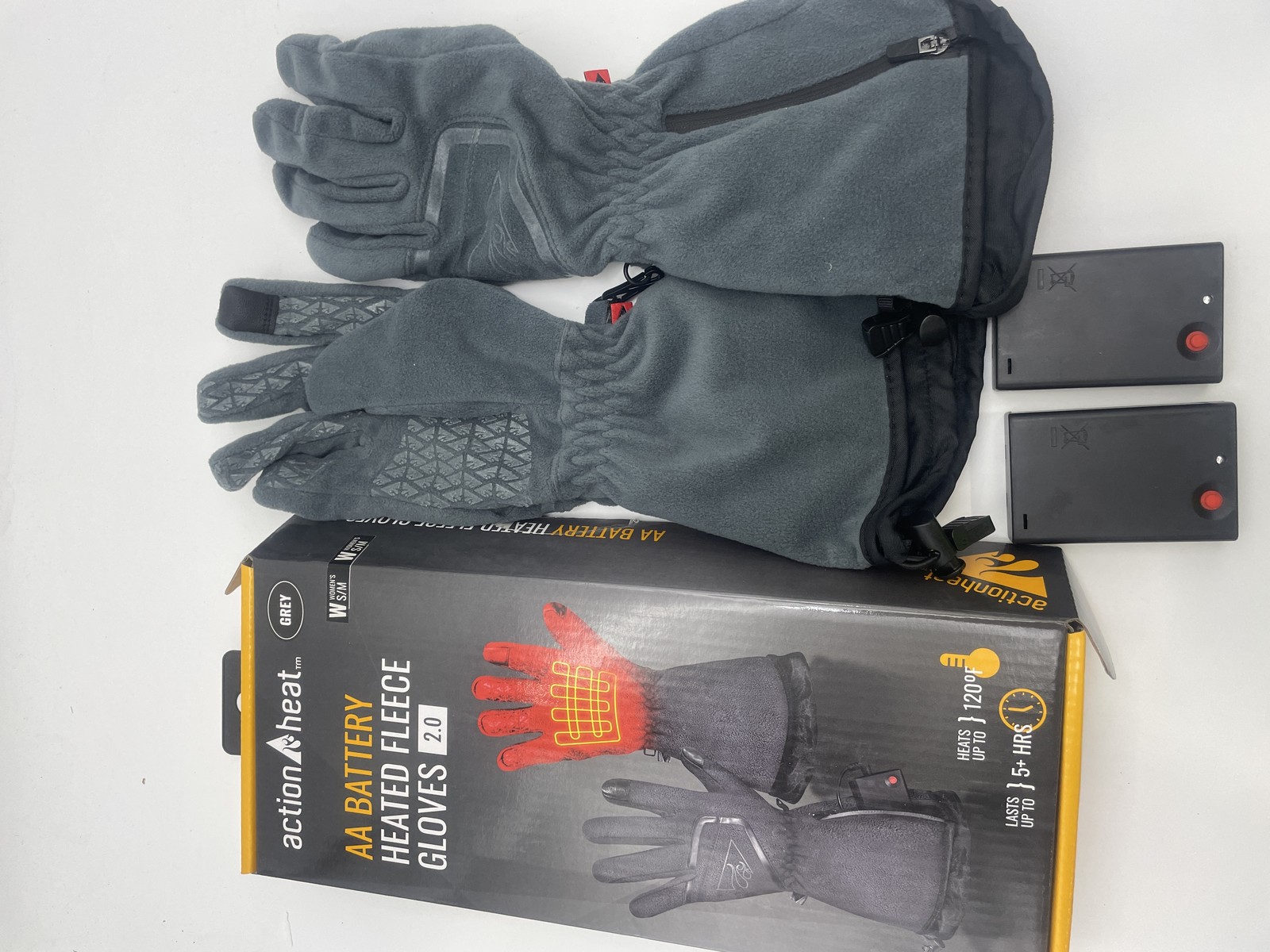 ПЕРЧАТКИ ACTIONHEAT С ПОДОГРЕВОМ НА БАТАРЕЙКАХ ТИПА АА ДЛЯ ЖЕНЩИН SM - СЕРЫЕ 9090₽