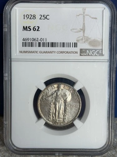 1928 Standing Liberty Quarter 25C ~ NGC MS62 ~ Nice Coin ~ Free Shipping