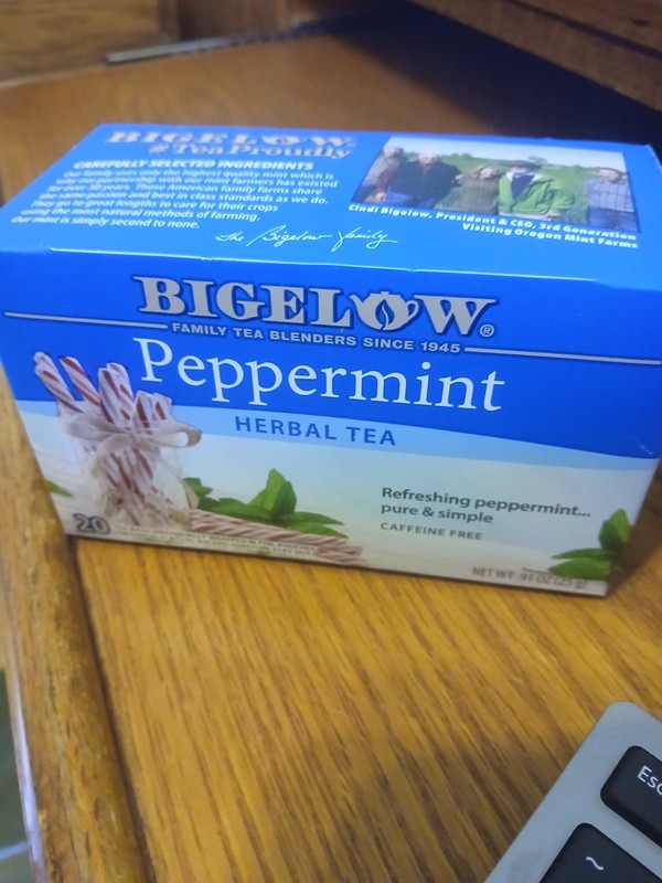 Bigelow Peppermint Herbal Tea - CASE of 6 packages, 20 tea bags per package