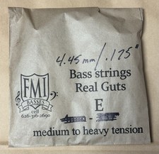 FMI Real Gut E String Upright Bass Plain Gut 4.45mm/.175 inch Gauge Plain Gut