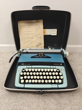 Smith Corona Galaxie Twelve XII Typewriter with Metal Case Tested & Working 60s thumbnail