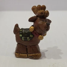 1999 Suzi Skoglund Reindeer Christmas Holiday Figurine - 2" Tall