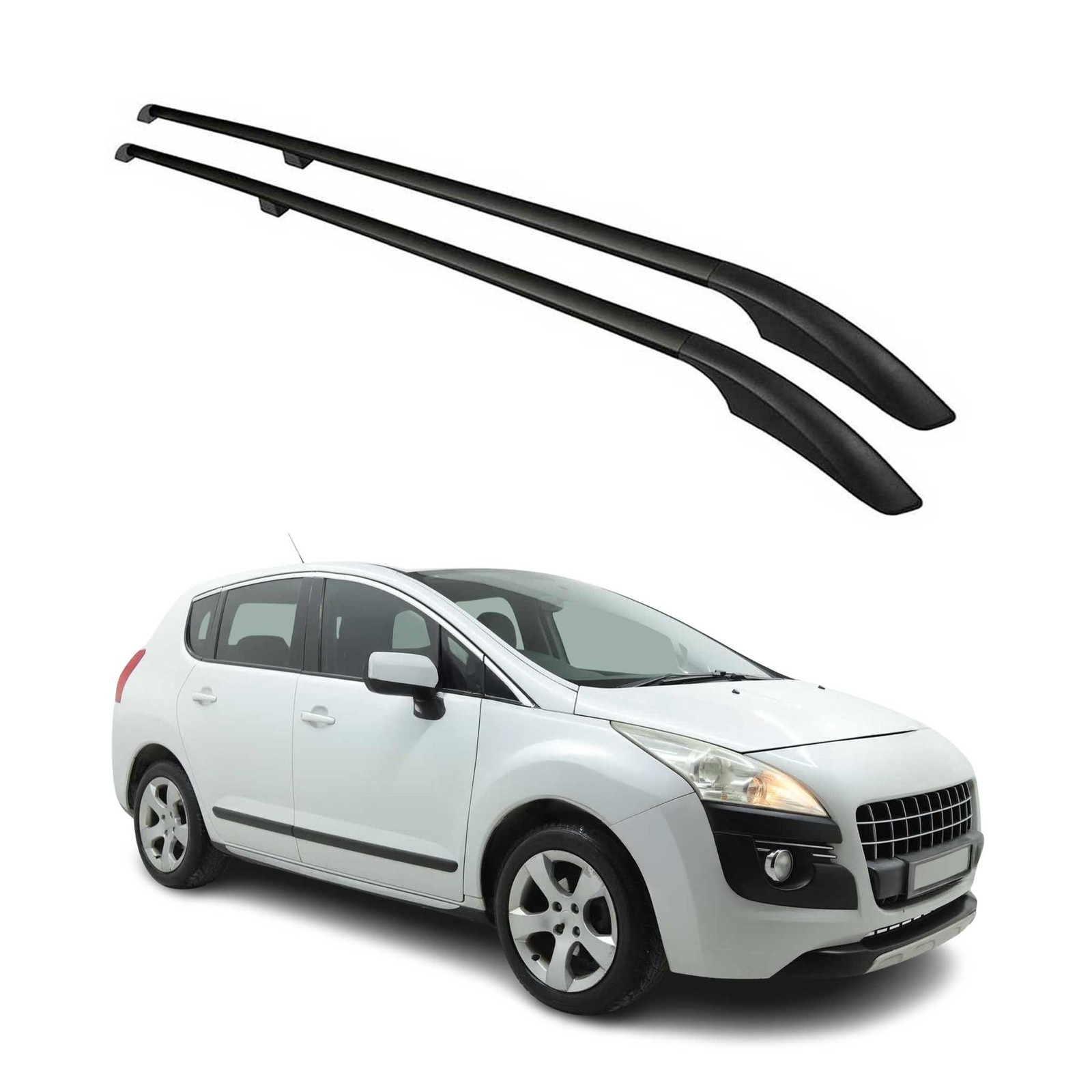 Barres de toit longitudinales Peugeot 3008 2009-2016 en aluminium noir