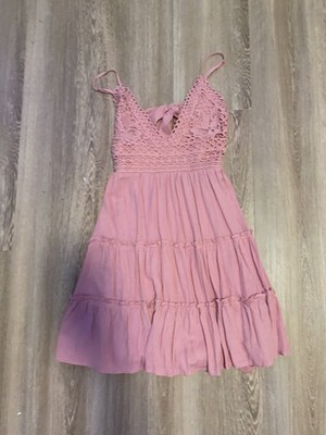 Coquette Core Pink Power Main Character Energy Tiered Dress Size Small