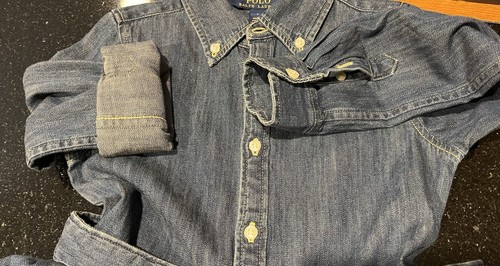 Polo Ralph Lauren Denim Shirt Dress /pockets/Belted/Med Wash/SZ. 5 Girls - Picture 10 of 13