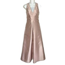 ALFRED SUNG CHAMPAGNE FULL LENGTH DRESS POCKETS SIZE 2 BRIDESMAID MOB MOG