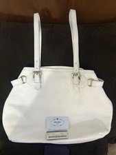 Prada BR1594 White Vitello Daino Leather Shou...