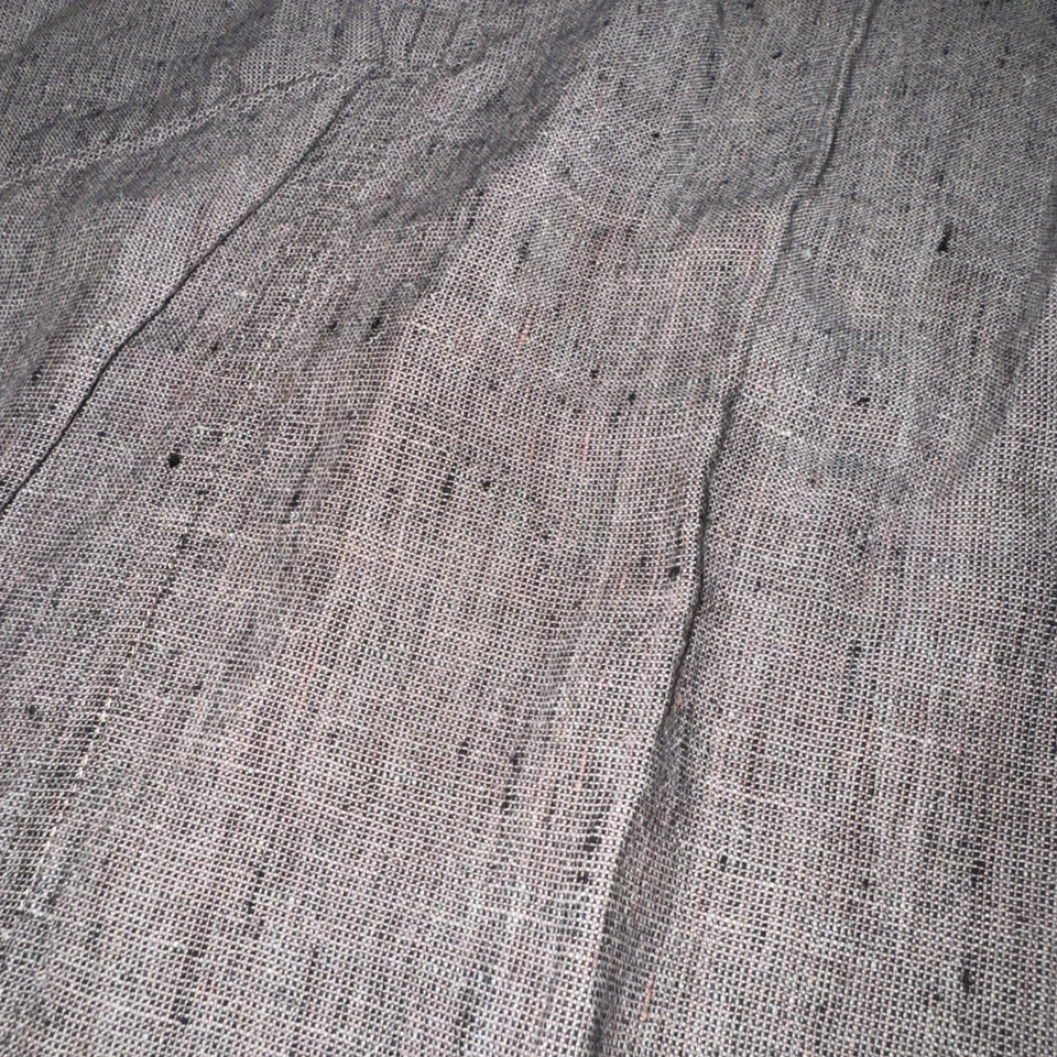 Flax Linen Dress Long Sleeve Pockets Modest Lagenlook Maxi Oversized Midi Sz S - Image 2 of 4