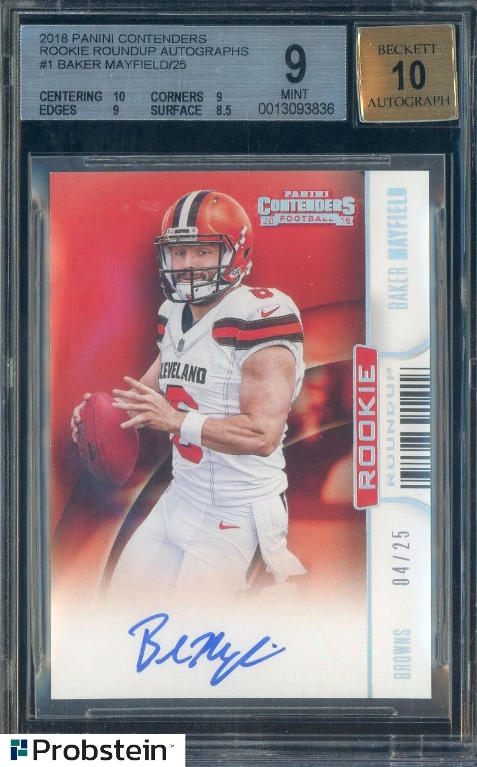 Baker Mayfield Panini Contenders Rookie Roundup Rps Autographs #RRABM Platinum 1/1