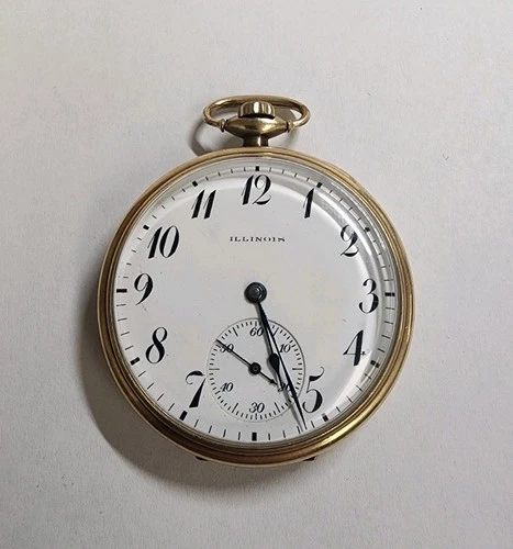 Antique 1916 Illinois Grade 404 Gold Filled Pocket Watch Model 3 12s 17j RUNNING
