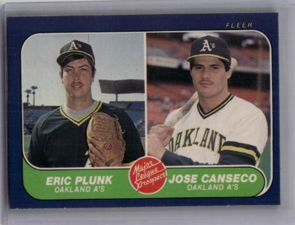 1986 Fleer - Jose Canseco, Eric Plunk #649 (RC) Oakland Athletics