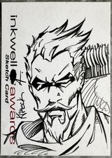 Green Arrow Sketch Card – Inkwell Awards Art by Bob Almond & Glenn Klimeck