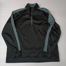 Nike Golf Therma Fit Pullover Men's L Large Black Gray Fleece Lined Quarter Zip