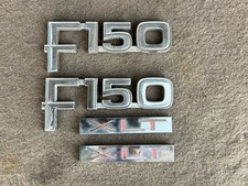 1980-1986 FORD F-150 F150 XLT SIDE Fender EMBLEMS LOGO BADGE SYMBOL PAIR OEM