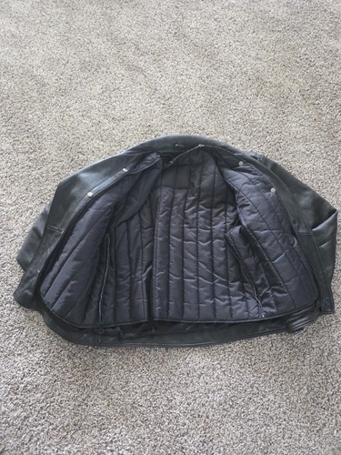 Harley Davidson Negro XL Chaqueta de Piloto Cuero Genuino De Colección - Imagen 5 de 13