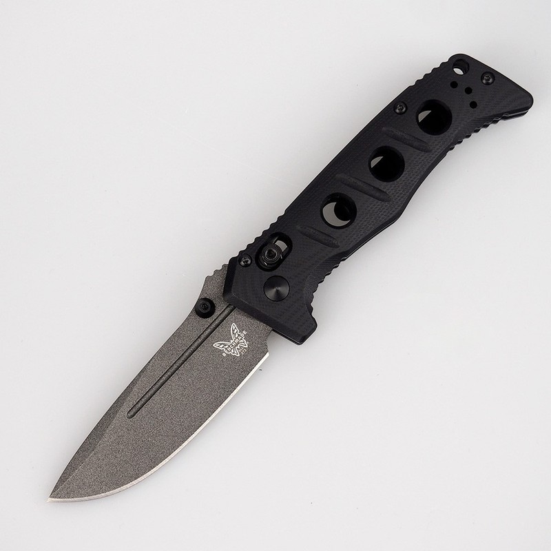 Benchmade 273GY-1 Mini Adamas Black G10 Tungsten Gray Blade Folding Knife w/ Box