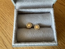  Stud Earrings, Mini Cosmos Gold Tone, with box by Astley Clarke.