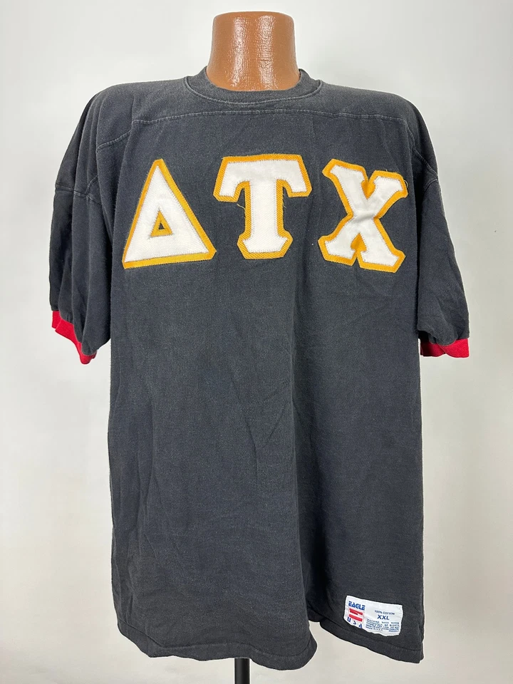 Camisa de Fraternidad Vintage Años 90 XXL Alpha Tau Chi ATX Delaware Deportes Universitarios EE. UU. Foto 2 de 4