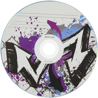 10-PACK Memorex 700MB CD-R 52X Writable CD/Discs - Unique Graffiti Design