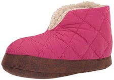 Dearfoams Women's Heritage Warm Up Bootie Slipper, Sangria, Medium, Sangria