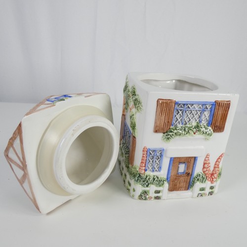 Cookie Biscuit Jar Vintage Huntsman Cottage Ware Kensington England Porcelain - Picture 13 of 24