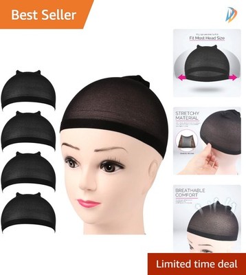 Comfortable & Natural-Looking Nylon Wig Caps - 4 Pieces for Seamless Wear