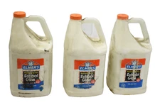Lot of 3 Elmers School Glue White Washable Liquid Craft Adhesive 1 Gallon Bottle