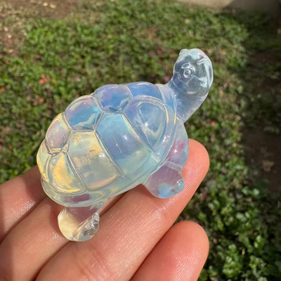 #ad 2.3quot; hand carved opal turtle Quartz Crystal reiki healing 1pc $34.20