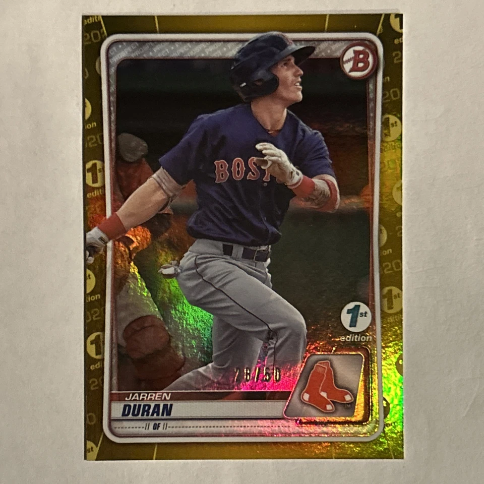 2020 Bowman Draft 1st Edition JARREN DURAN GOLD FOIL #’d 28/50- #BD-55 RED SOX - Image 2 of 3
