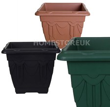 PLÁSTICO CUADRADO VENECIANO PLANTA MACETA MACETA PROFUNDA CESTA CAJA JARDÍN EXTERIOR