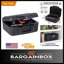 Versatile Fireproof Money Safe with Key Lock - Small Document Storage Solution