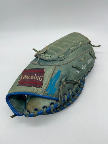 Vintage Spalding First Base Glove 11" RHT 42-4835 Blue Signature EZ Flex